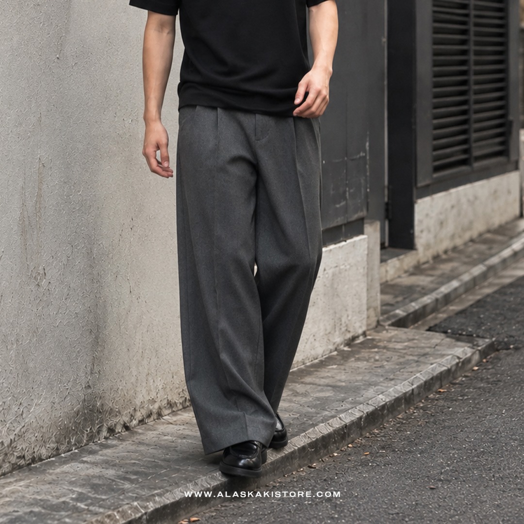Wide Loose Pants Grey GU5035