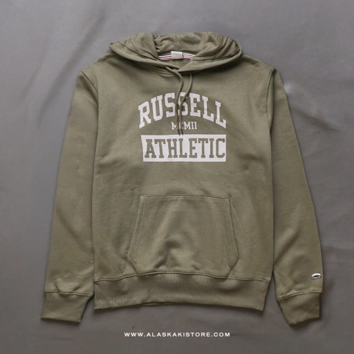 Image of Printed Pullover Hoodie Olive RS1007