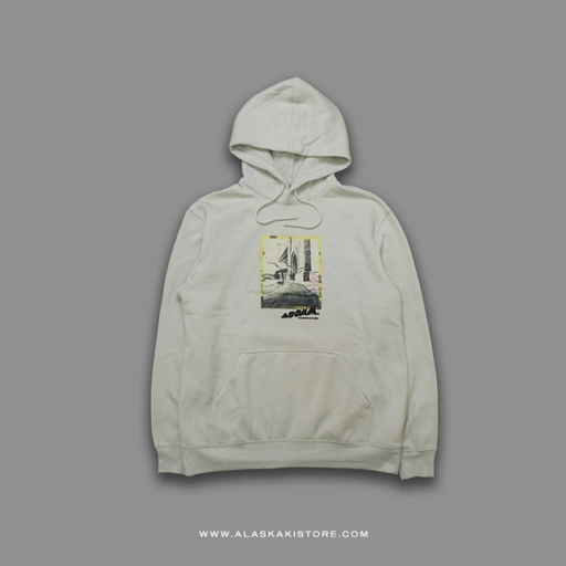 Image of Printed Pullover Hoodie White Oat HM1116