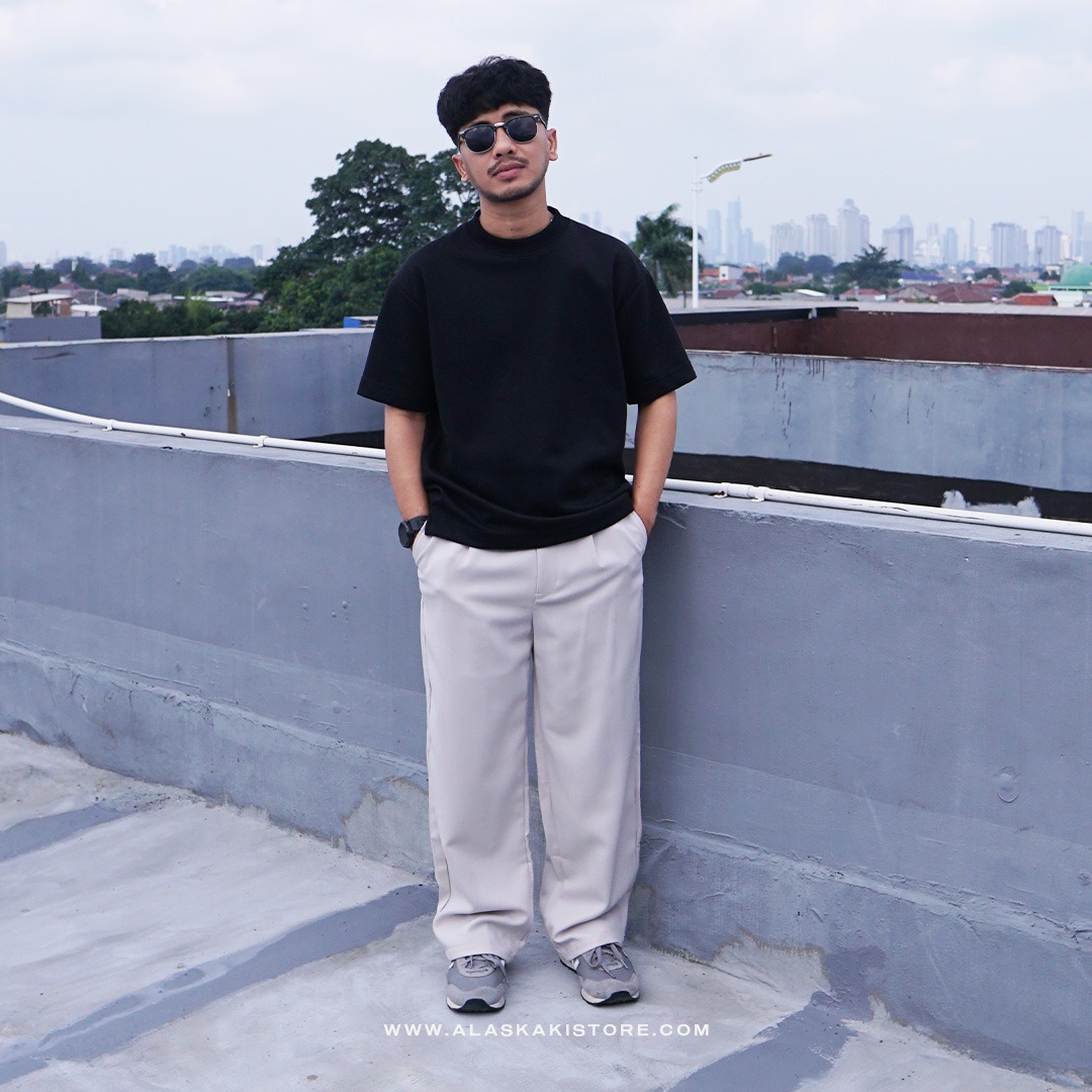 Wide Loose Pants Beige GU5028
