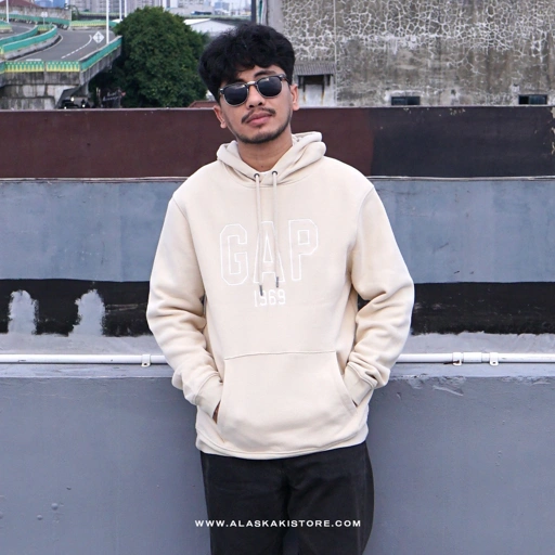 Image of Fleece Pullover Hoodie Beige GA1045