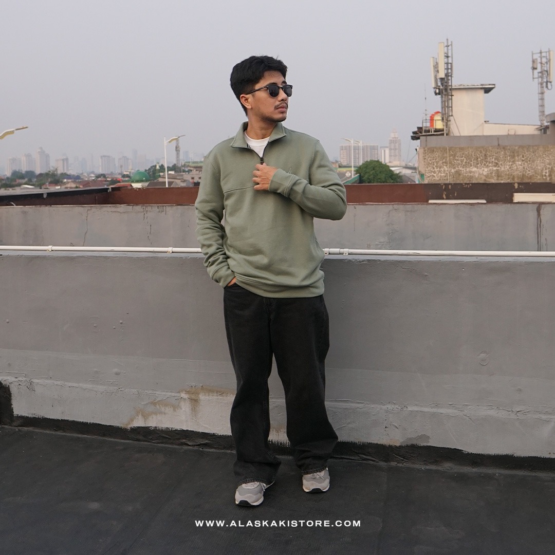 Half Zip Sweatshirt Green NC1015
