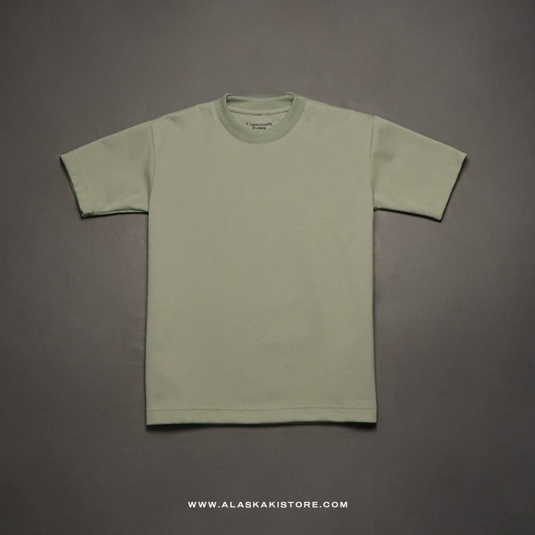 Cotton Blend Heavyweight Oversized Tshirt by Common Issue Green CI4050