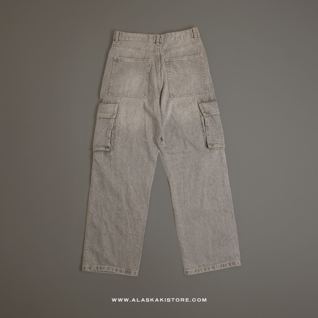 Loose Cargo Pants Light Grey BS5034
