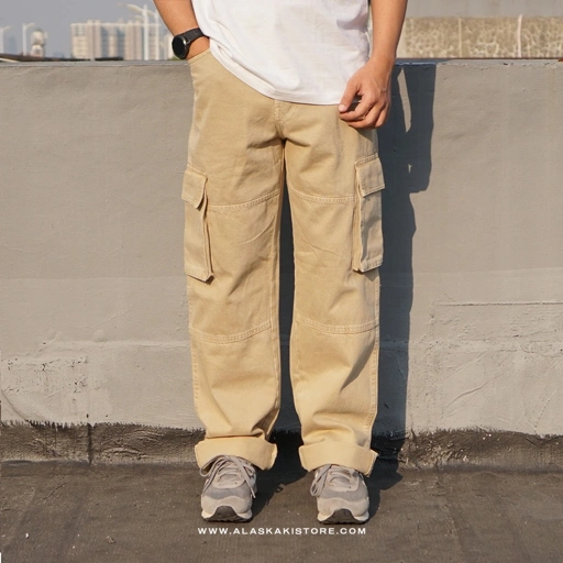 Loose Cargo Pants Khaki BS5036