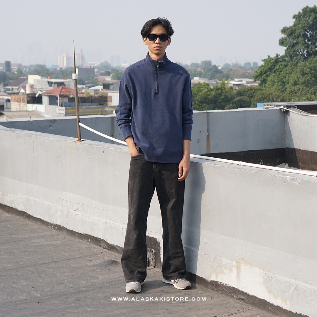 Half Zip Sweatshirt Navy BR7001