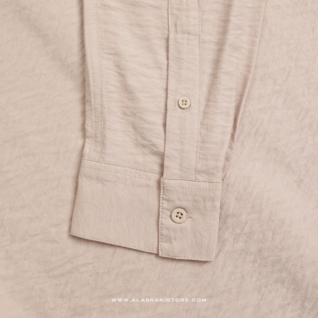 Crinkle Texture Long Sleeve Shirt Beige SH2032