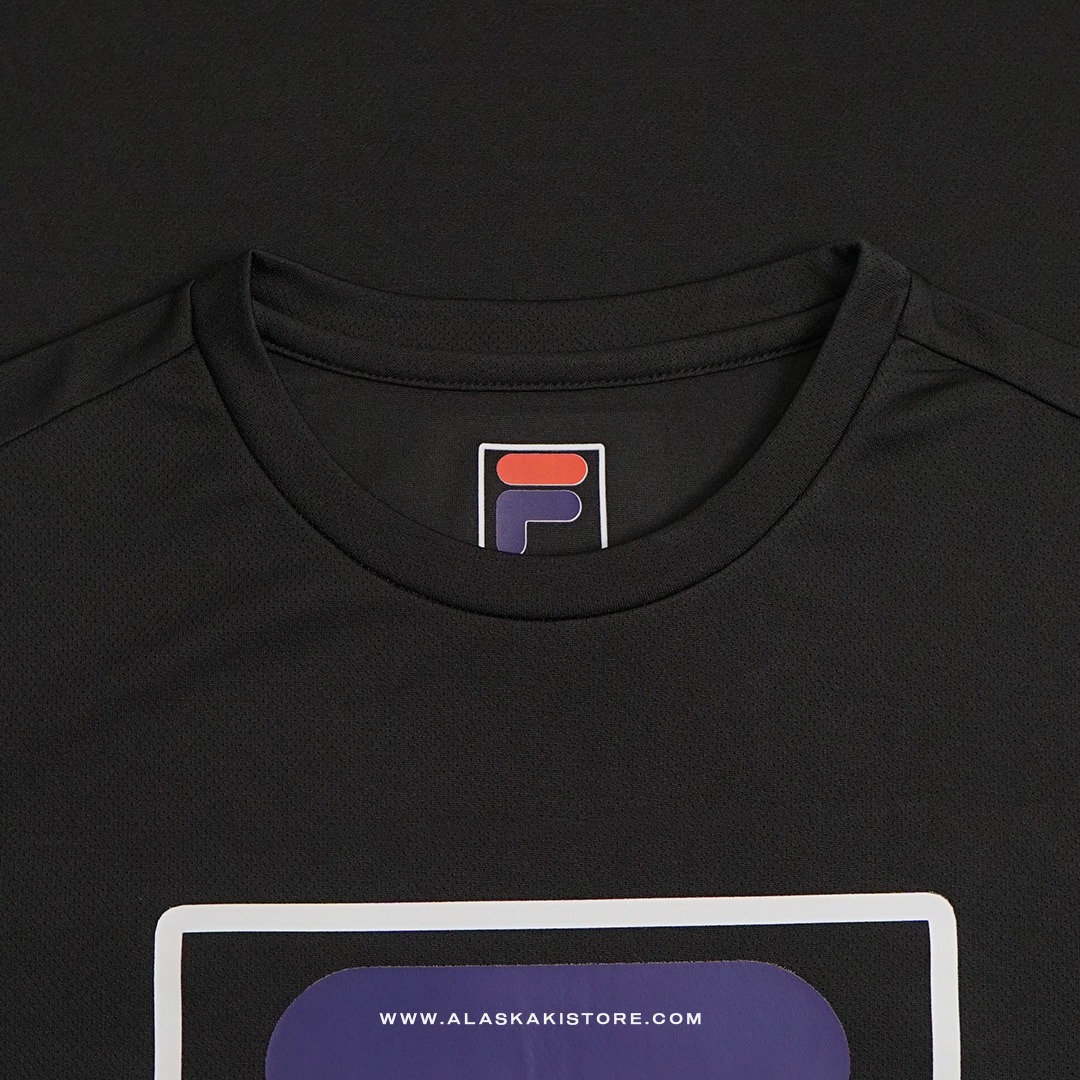 Quickdry Tshirt Black Logo White FL4013