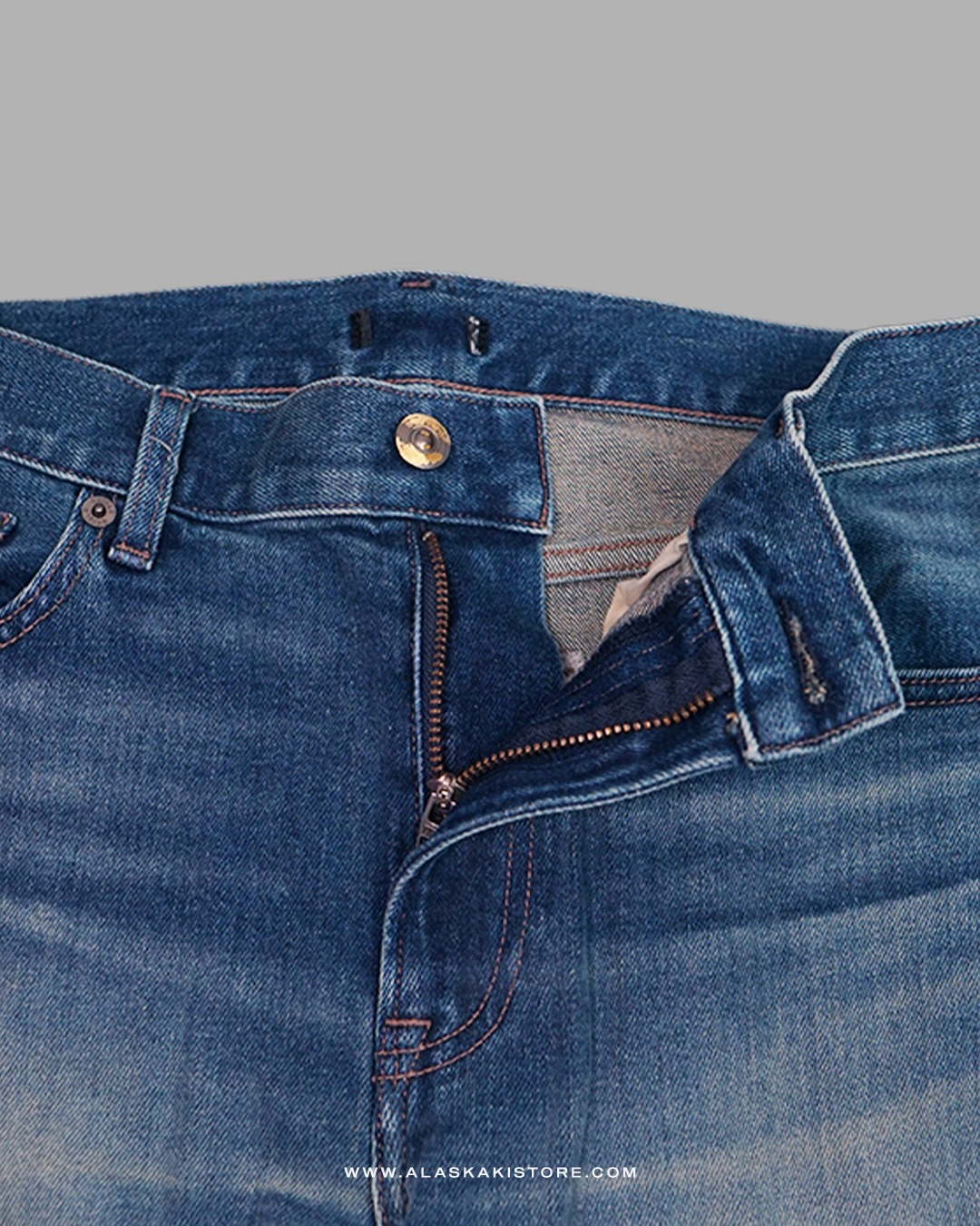 Slim Straight Jeans Blue Washed UQ5038