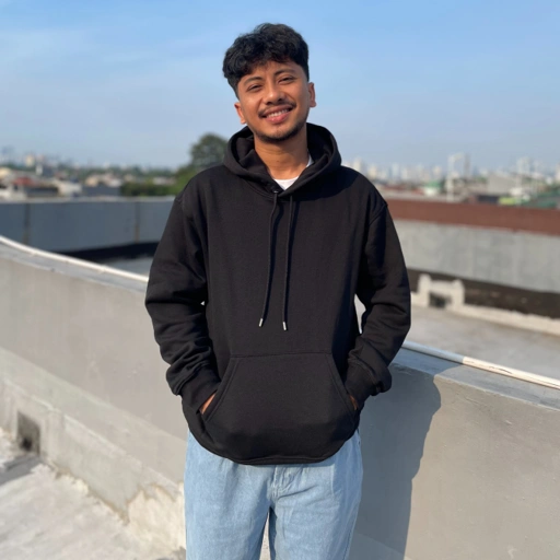 Image of Loose Fit Pullover Hoodie Black HM1127