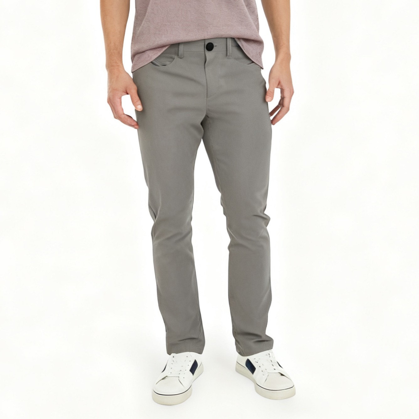 Slim Fit Stretch Flex Waistband Pants Grey CP5005