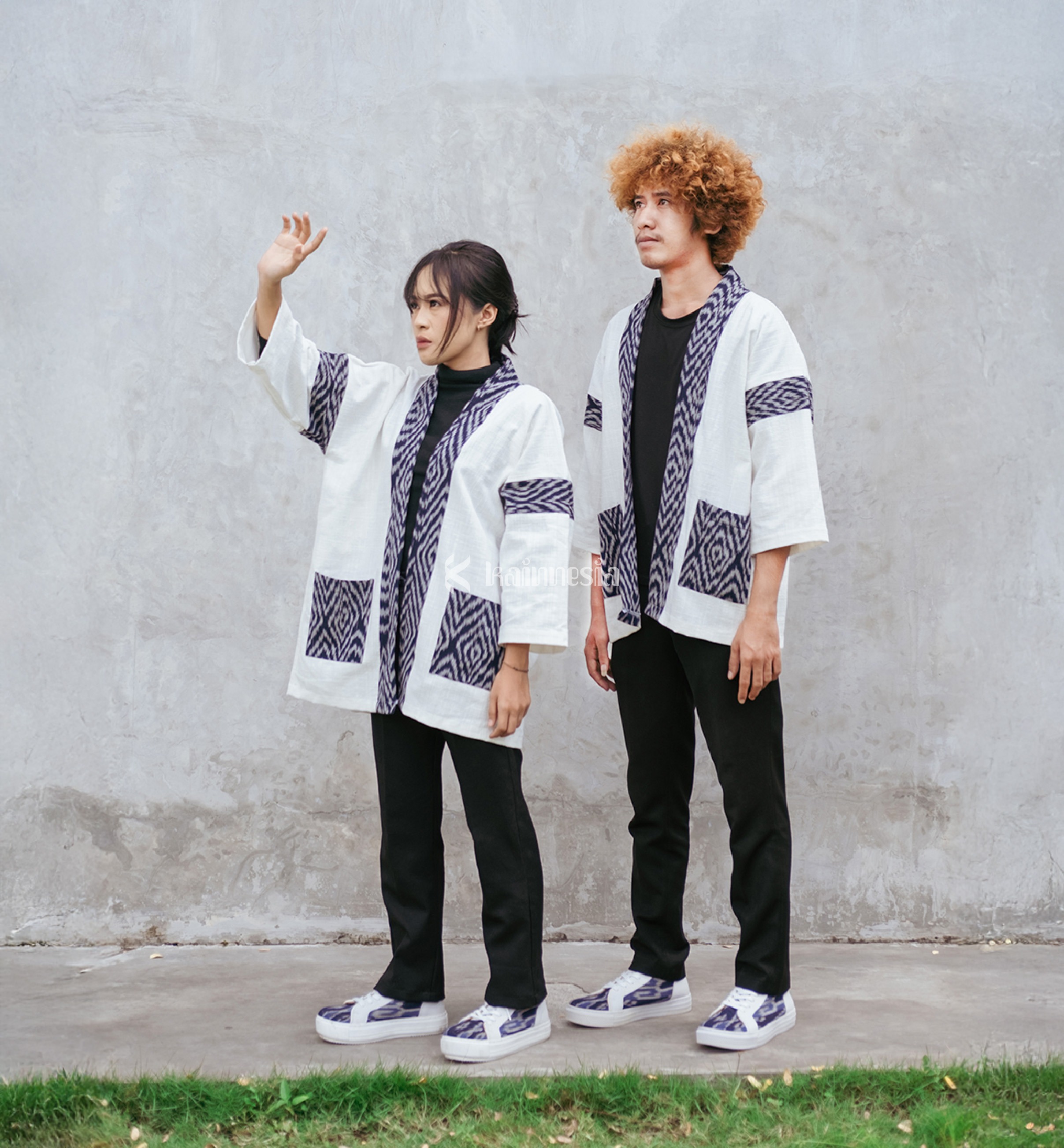 Kainnesia Outer Tenun Pria Wanita Nara Series White