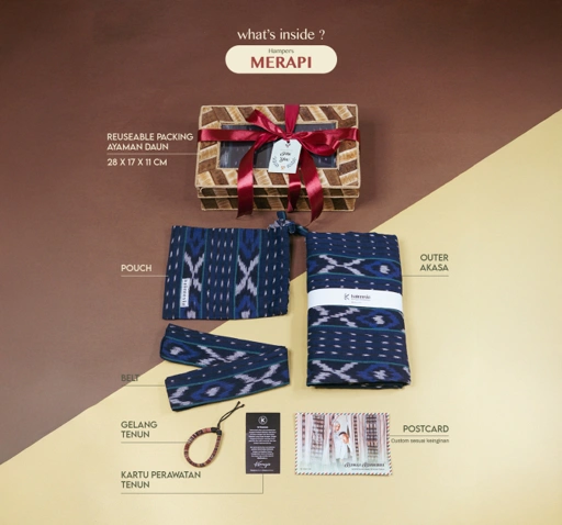 Image of MERAPI SERIES - KAINNESIA HAMPERS PERNIKAHAN - GIFT KADO KAIN TENUN