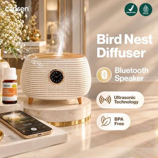 CAPSEN Diffuser Bird Nest Bluetooth Bundle Oil Aromatherapy Humidifier