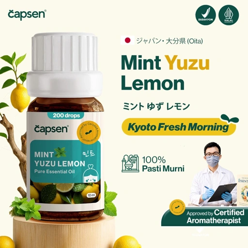 Capsen 10ml Mint Yuzu Lemon Pure Essential Oil Aromatherapy Minyak Esensial