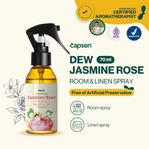 Image of CAPSEN Spray Dew Jasmine Rose linen Anti Bacterial Aromatherapy With Essential Oil