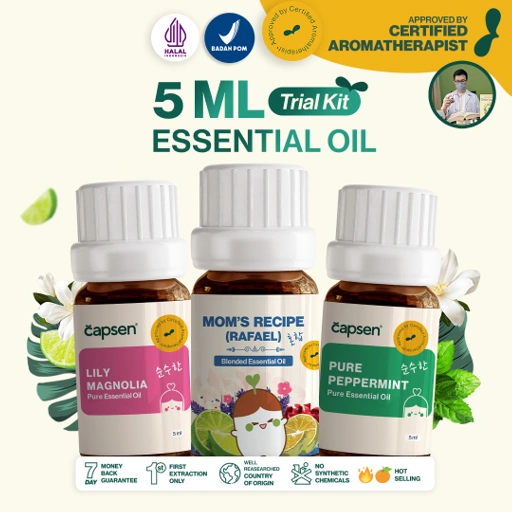 Image of CAPSEN  Mini 5ml Pure Essential Oil Aromatherapy Therapeutic Grade 100% Murni
