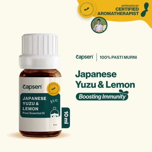 Image of CAPSEN 10ml Japanese Yuzu & Lemon Pure Essential Oil Aromatherapy Minyak Esensial
