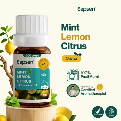 Image of Capsen 10ml Mint Lemon Citrus Pure Essential Oil Aromatherapy Minyak Esensial