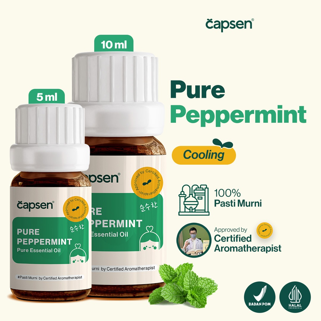 CAPSEN Pure Peppermint Essential Oil Aromatherapy Minyak Esensial