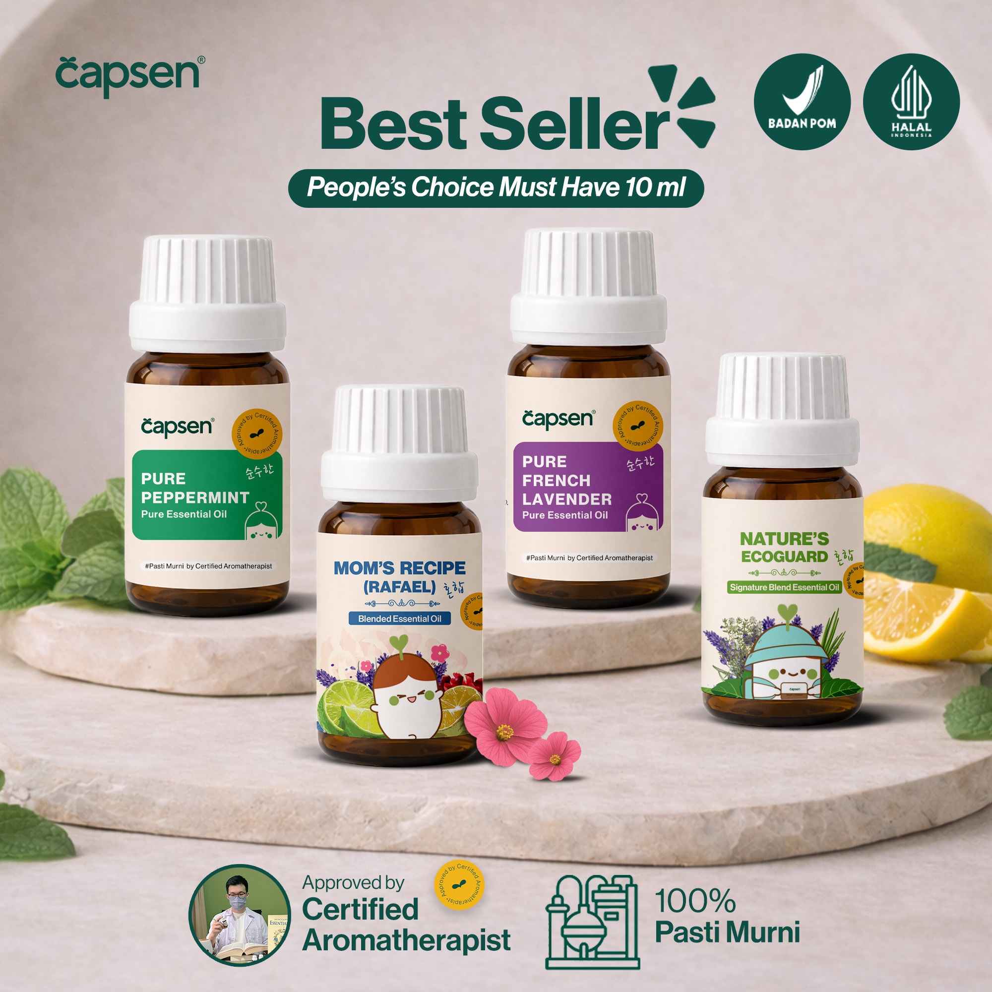 CAPSEN 10ml BEST SELLER Pure Essential Oil Aromatherapy Diffuser Therapeutic Grade 100% Murni
