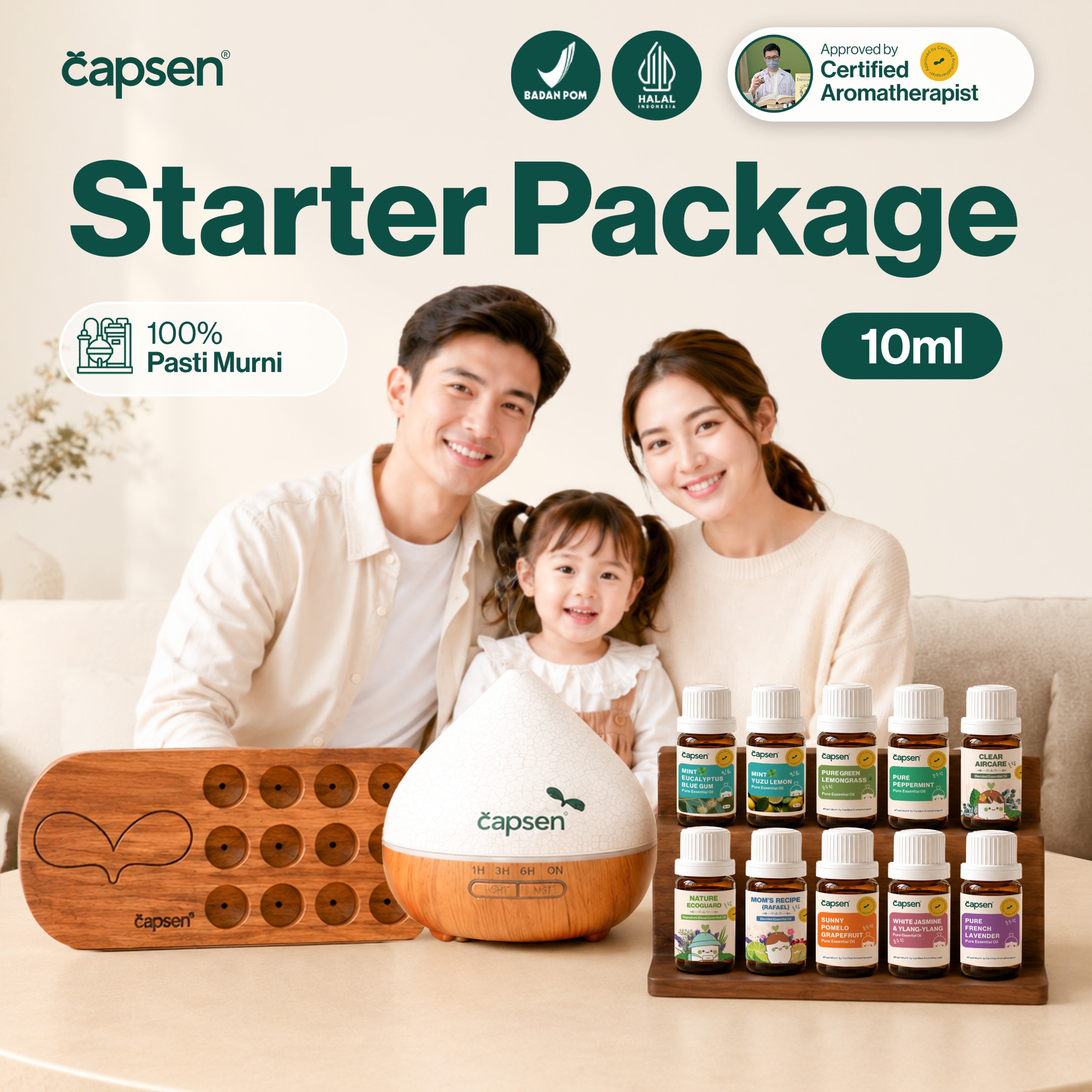 CAPSEN 10ml Starter Package OIL ONLY Pure Essential Oil Aromatherapy