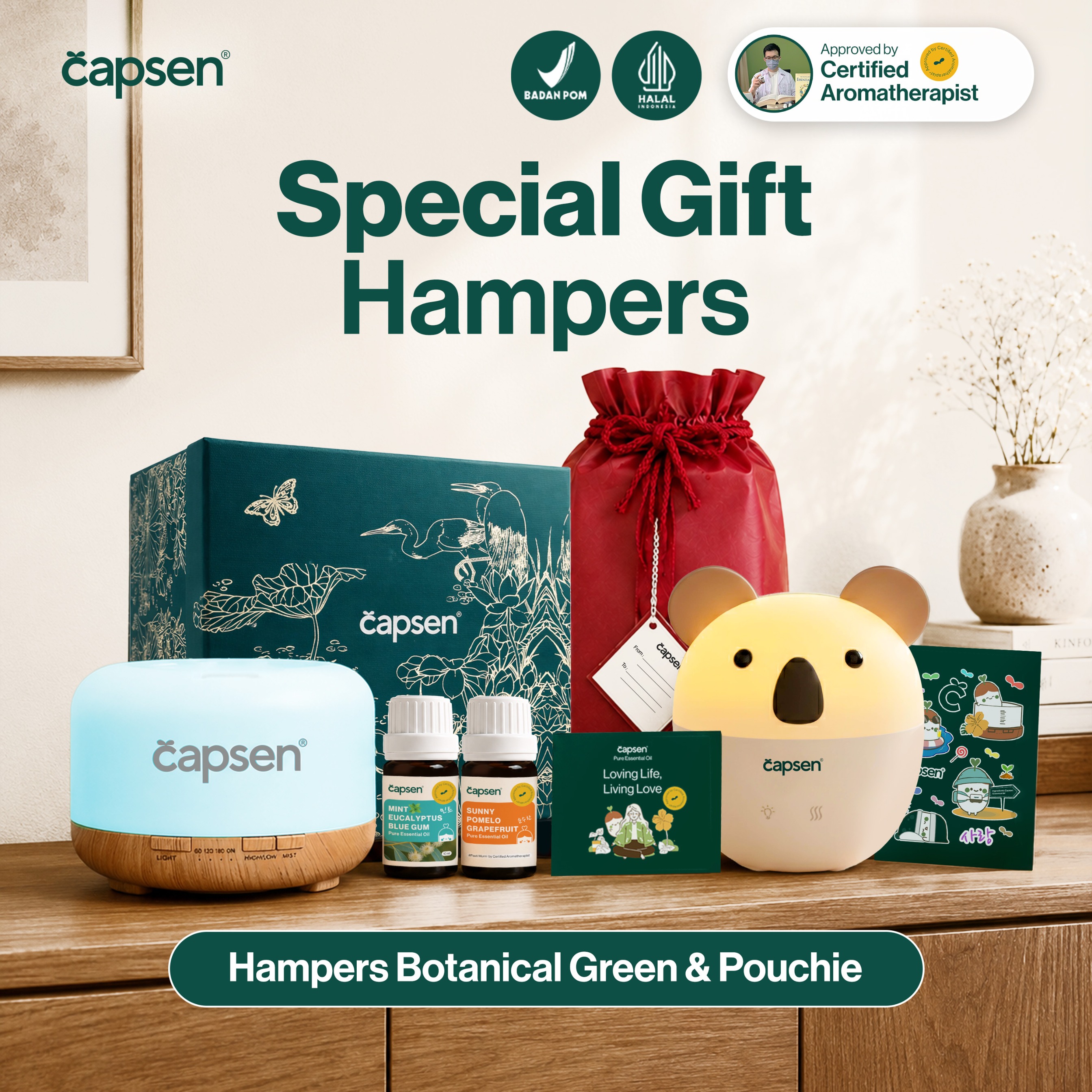 CAPSEN Gift Box Hampers Package Hadiah Diffuser Aromatherapy