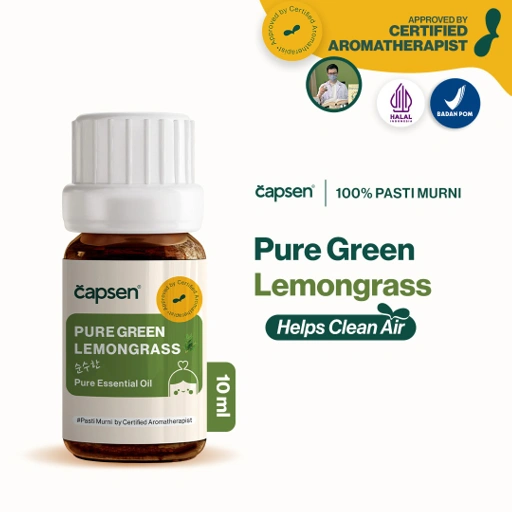 Image of CAPSEN 10ml Green Lemongrass Pure Essential Oil Aromatherapy Minyak Esensial