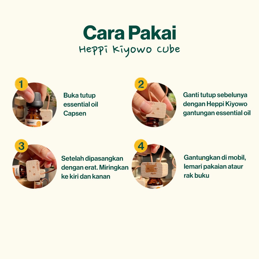 CAPSEN Heppi Cube Gantungan Essential Oil Aromatherapy Diffuser Minyak Esensial