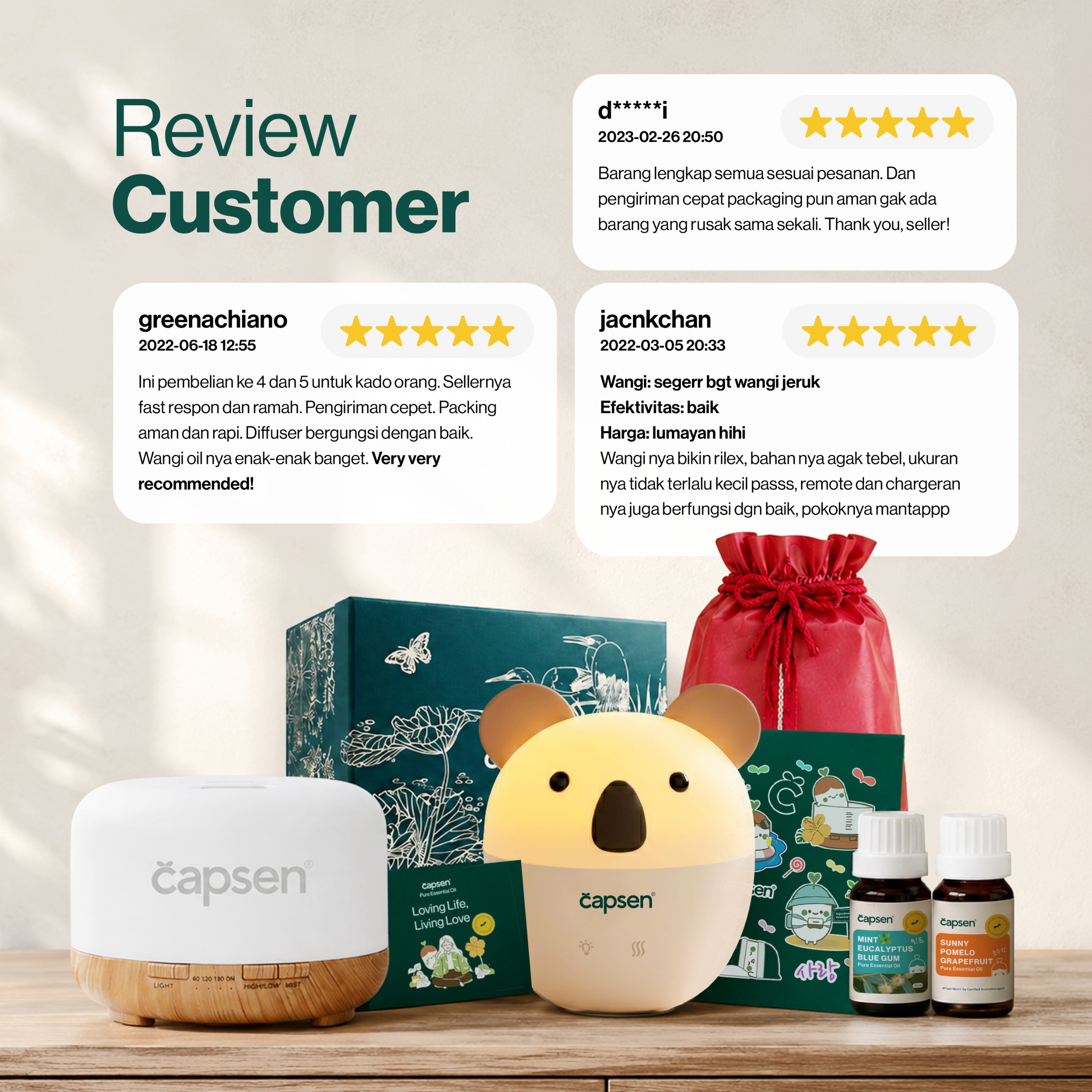 CAPSEN Gift Box Hampers Package Hadiah Diffuser Aromatherapy