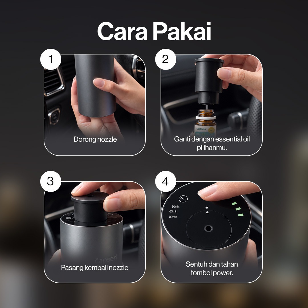 CAPSEN Car Waterfree Tumbler AromaGo Portable Diffuser Essential Oil Aromatherapy