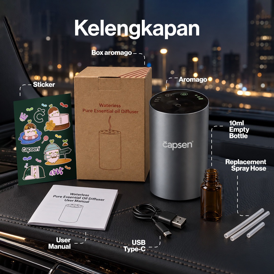 CAPSEN Car Waterfree Tumbler AromaGo Portable Diffuser Essential Oil Aromatherapy