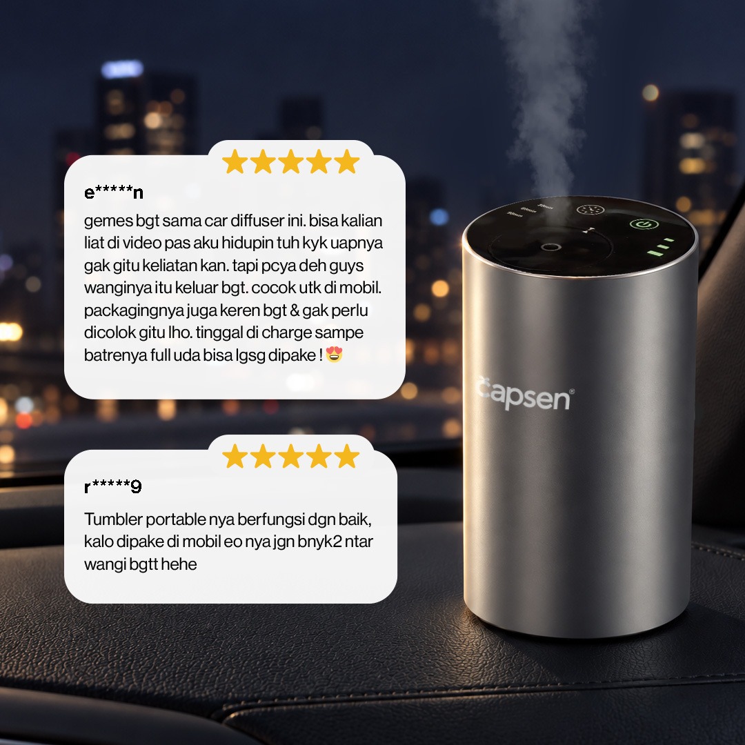 CAPSEN Car Waterfree Tumbler AromaGo Portable Diffuser Essential Oil Aromatherapy