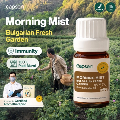 CAPSEN 10ml Morning Mist Bulgarian Fresh Garden Pure Essential Oil Aromatherapy Minyak Esensial