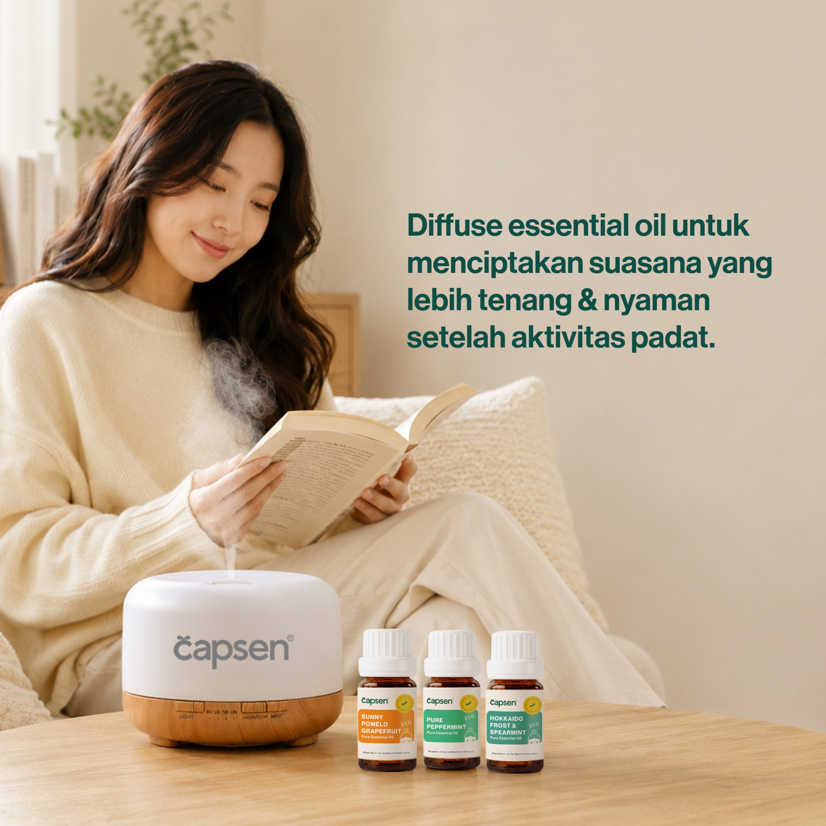 CAPSEN Focus & Energize Pure Essential Oil 100% Murni Aromatherapy