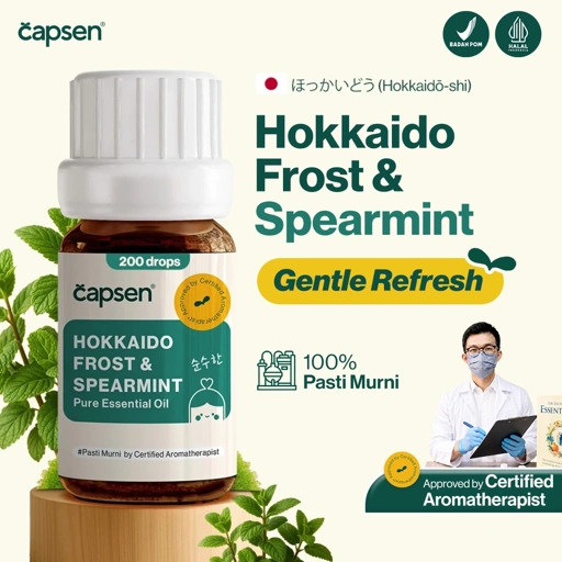 CAPSEN 10ml Hokkaido Frost & Spearmint Pure Essential Oil Aromatherapy Minyak Esensial
