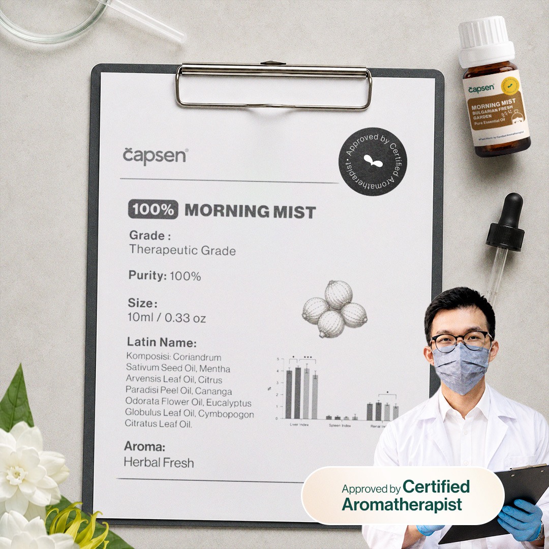 CAPSEN 10ml Morning Mist Bulgarian Fresh Garden Pure Essential Oil Aromatherapy Minyak Esensial