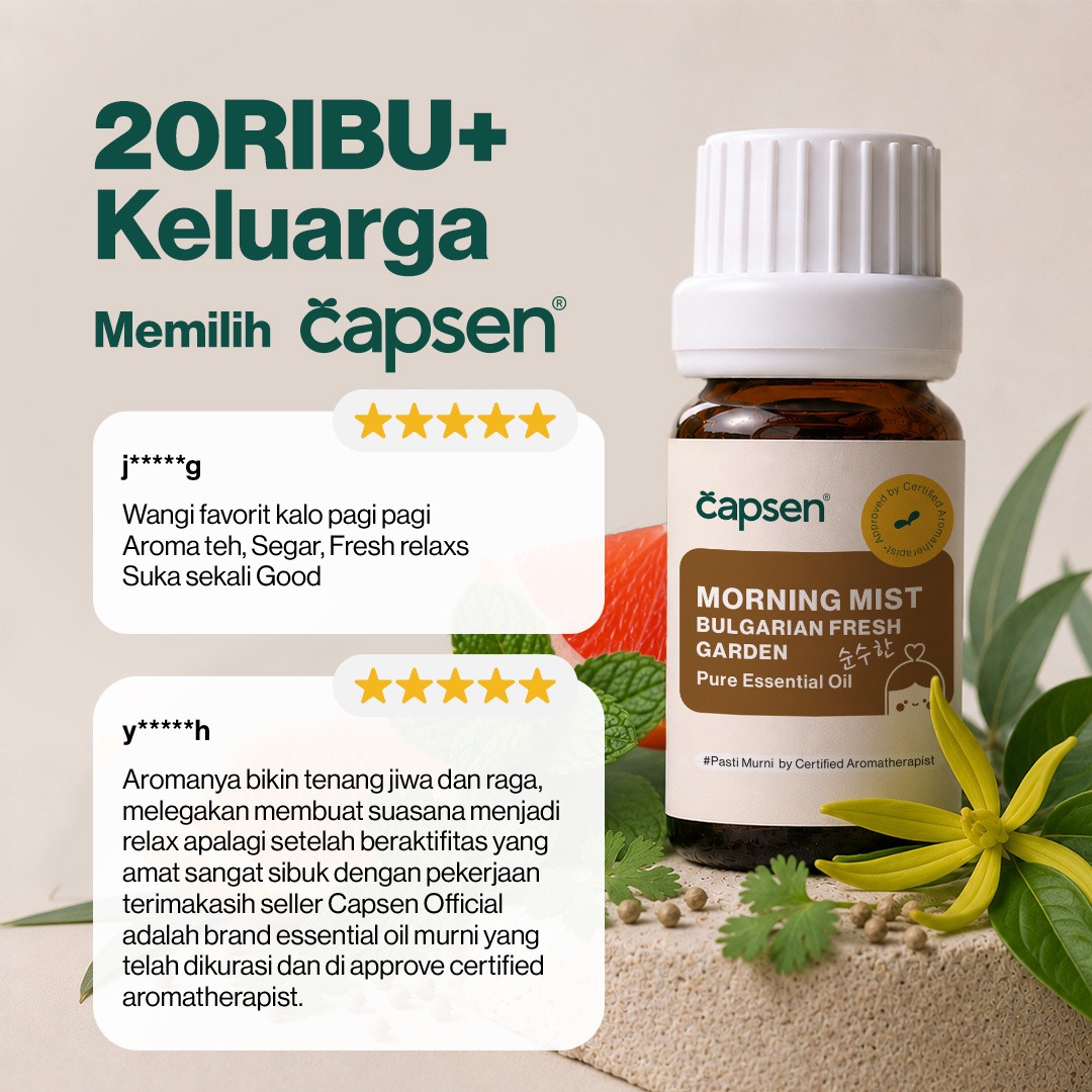 CAPSEN 10ml Morning Mist Bulgarian Fresh Garden Pure Essential Oil Aromatherapy Minyak Esensial
