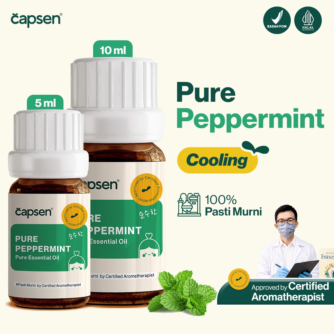 CAPSEN Pure Peppermint Essential Oil Aromatherapy Minyak Esensial