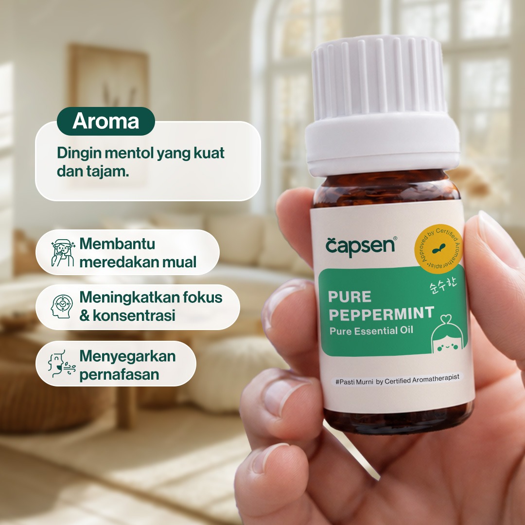 CAPSEN Pure Peppermint Essential Oil Aromatherapy Minyak Esensial