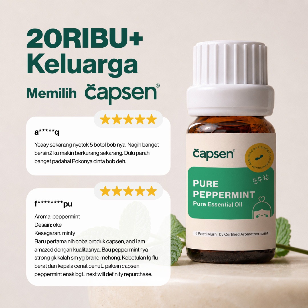 CAPSEN Pure Peppermint Essential Oil Aromatherapy Minyak Esensial