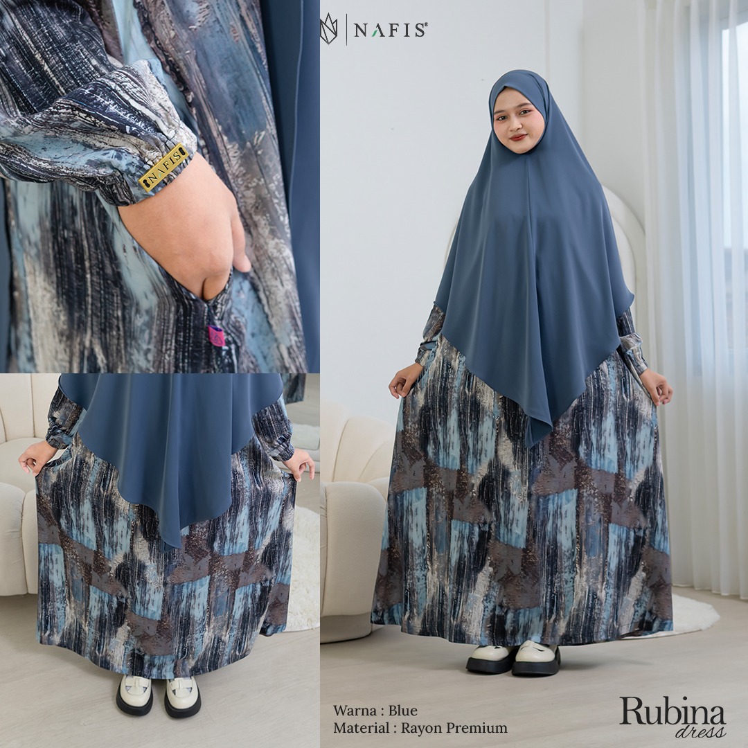 NAFIS RUBINA DRESS DAILY MATERIAL RAYON PREMIUM-Adem, Nyaman, Menyerap Keringat