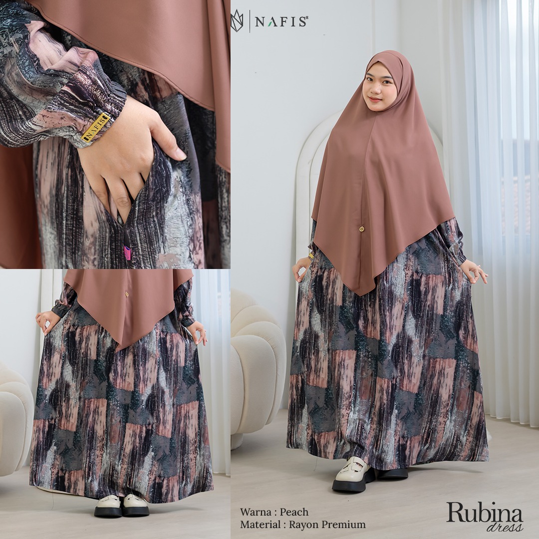 NAFIS RUBINA DRESS DAILY MATERIAL RAYON PREMIUM-Adem, Nyaman, Menyerap Keringat