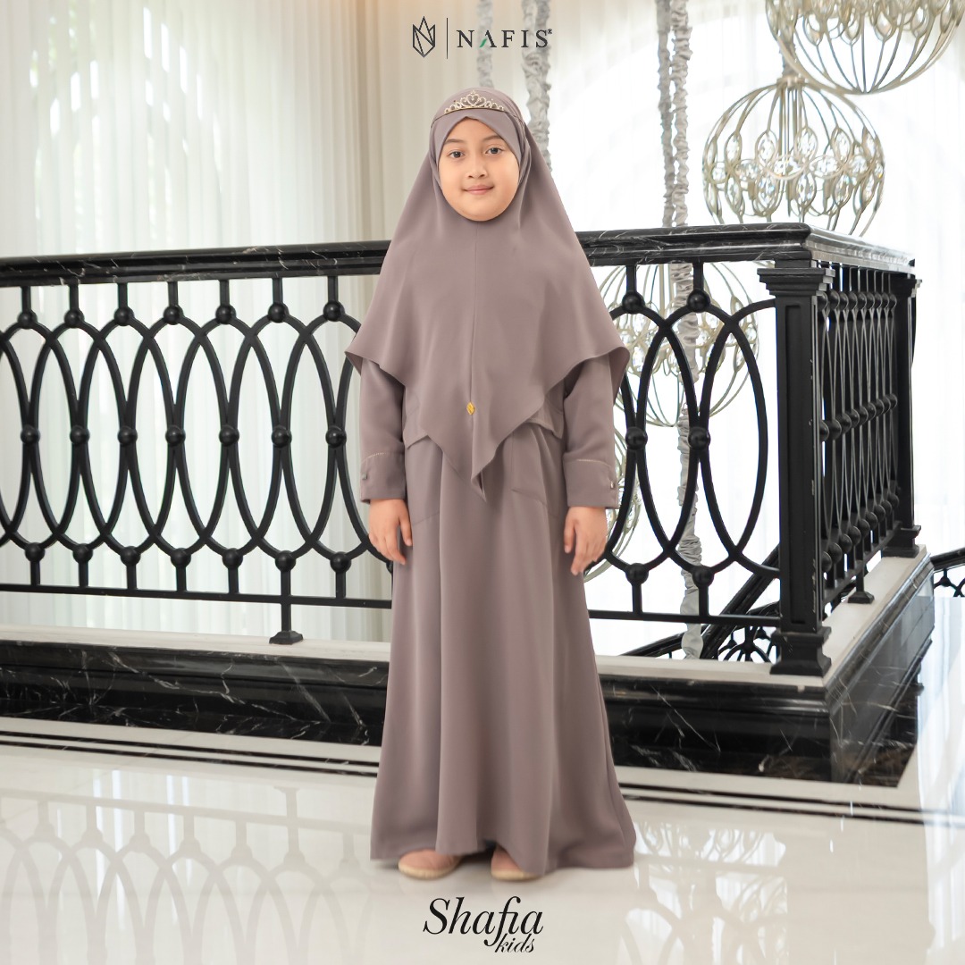 NAFIS SARIMBIT QALBIYA SERIES SHAFIA DRESS KIDS MATEREIAL PREMIUM MINNA ANTI UV SUDAH SATU DENGAN JLB