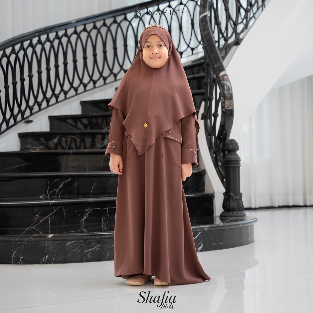 NAFIS SARIMBIT QALBIYA SERIES SHAFIA DRESS KIDS MATEREIAL PREMIUM MINNA ANTI UV SUDAH SATU DENGAN JLB