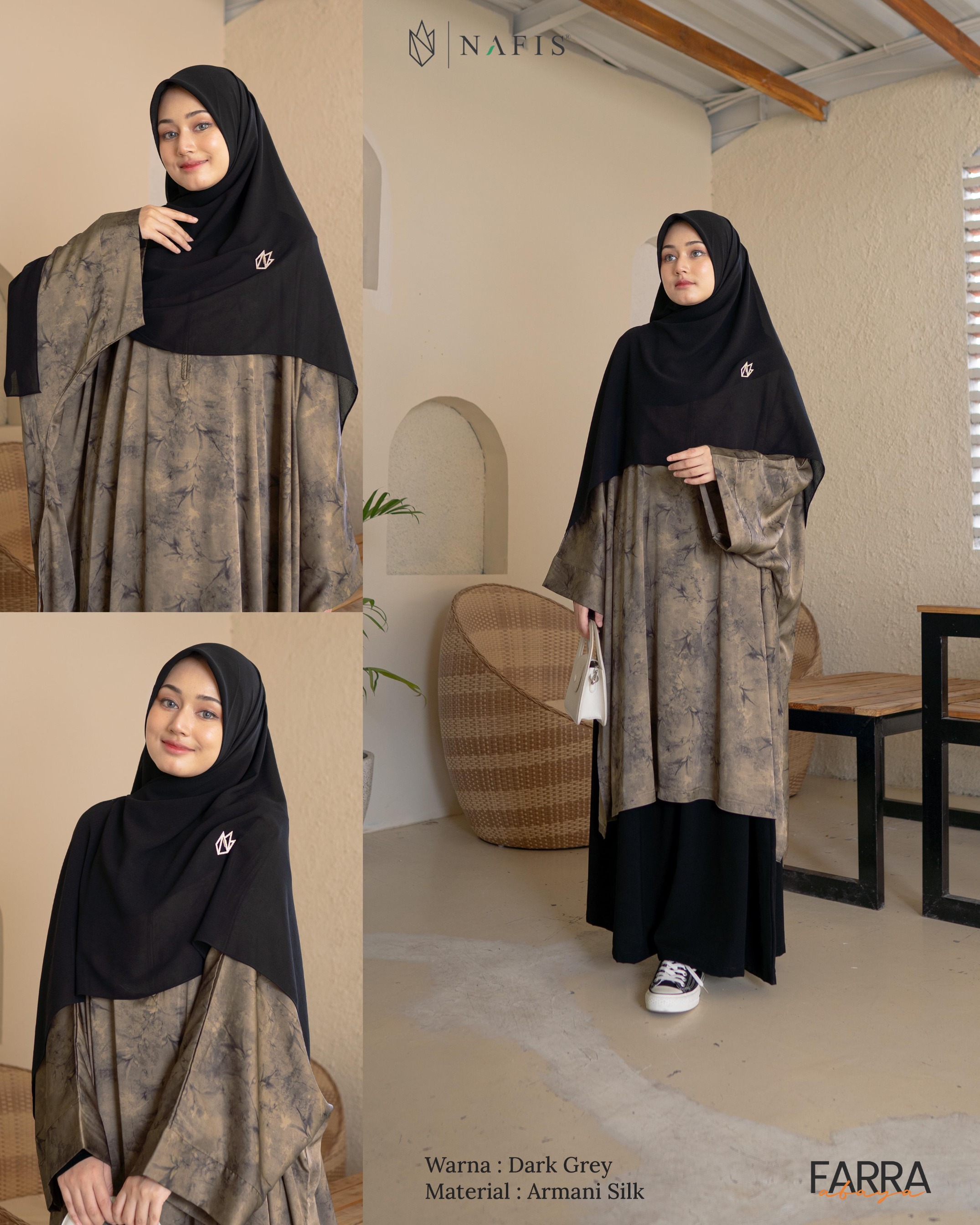 NAFIS ABAYA TUNIK FARRA TERBARU [ROK DI JUAL TERPISAH]
