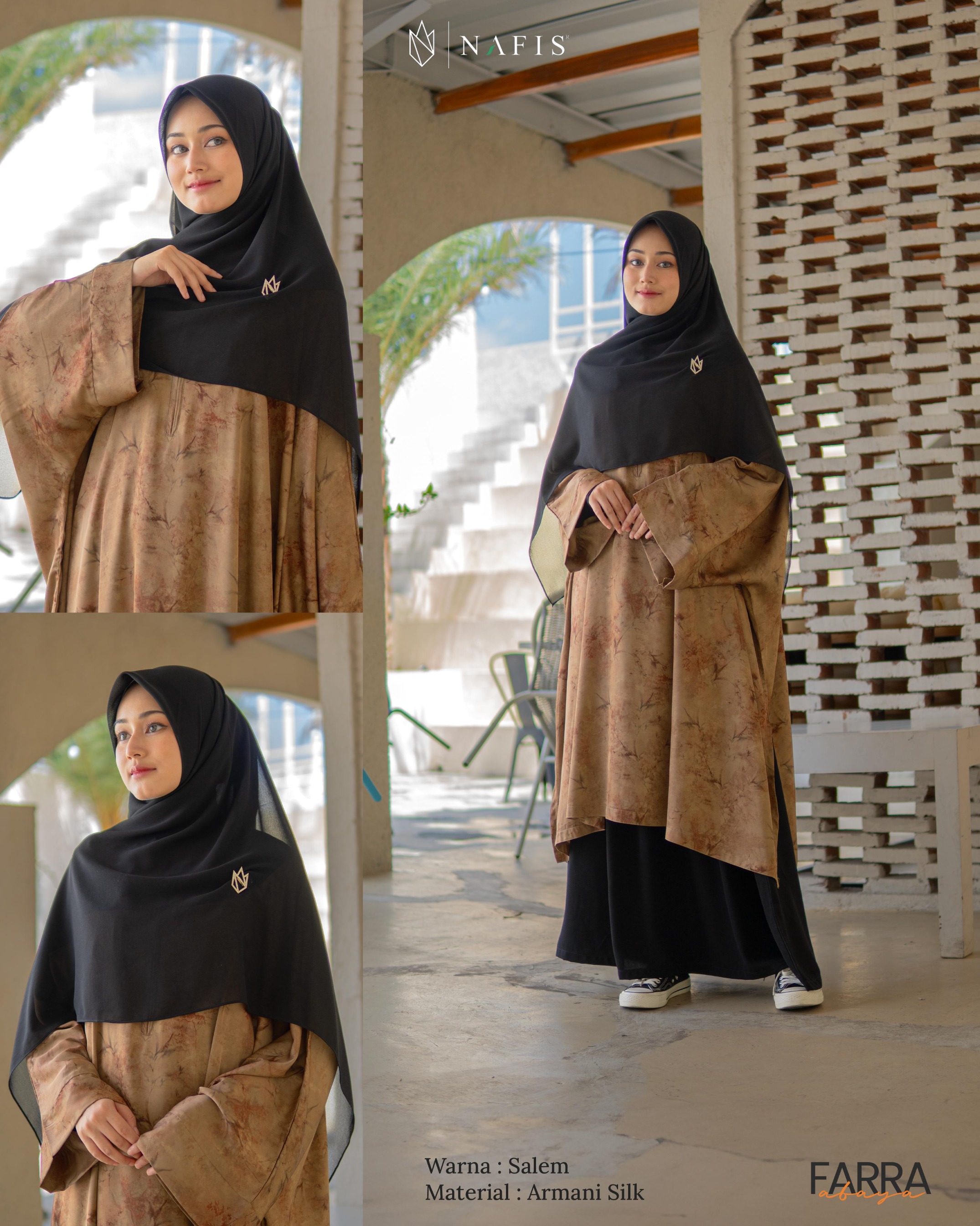 NAFIS ABAYA TUNIK FARRA TERBARU [ROK DI JUAL TERPISAH]