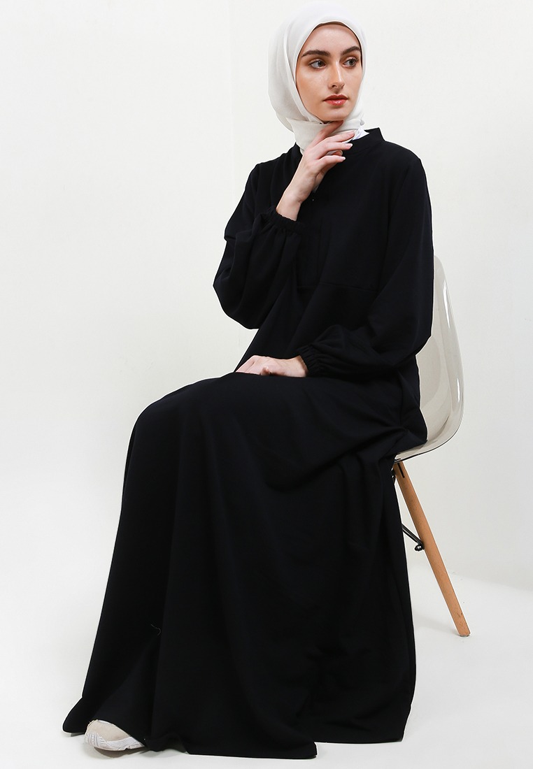 Asyifa Babyterry Dress - Basic Gamis V Busui Friendly Polos