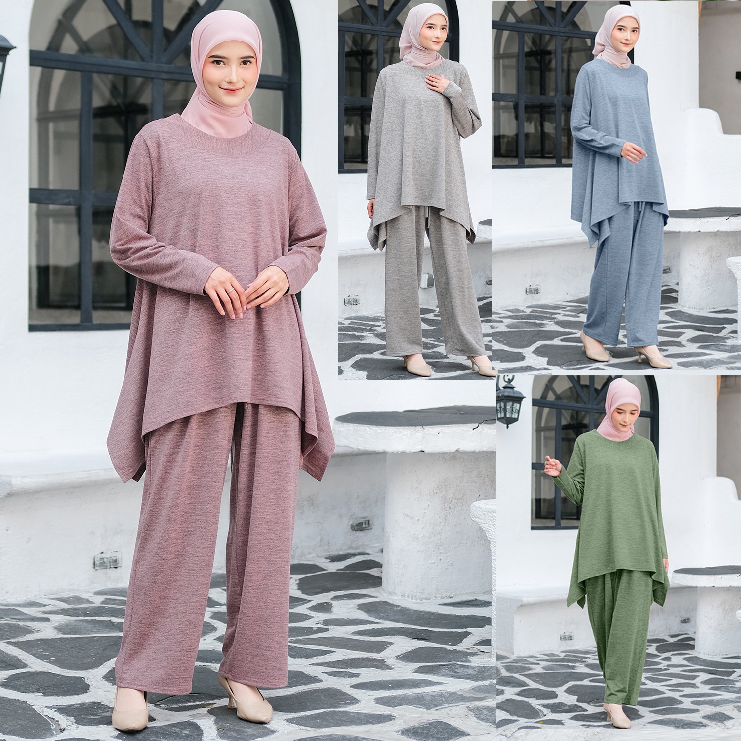 Set Rok dan Kulot Simple Abstract Cotton - Setelan Simple Rok dan Kulot Olahraga Katun Abstrak Adem Jumbo