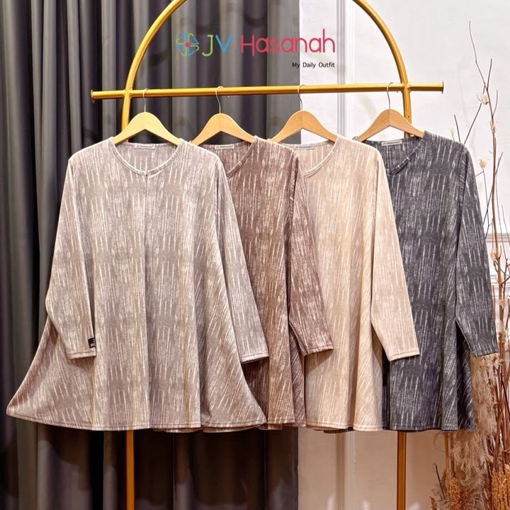 JV Hasanah Oneset Azzahra Timber Knit - Setelan Rok Kulot Payung Busui Jumbo